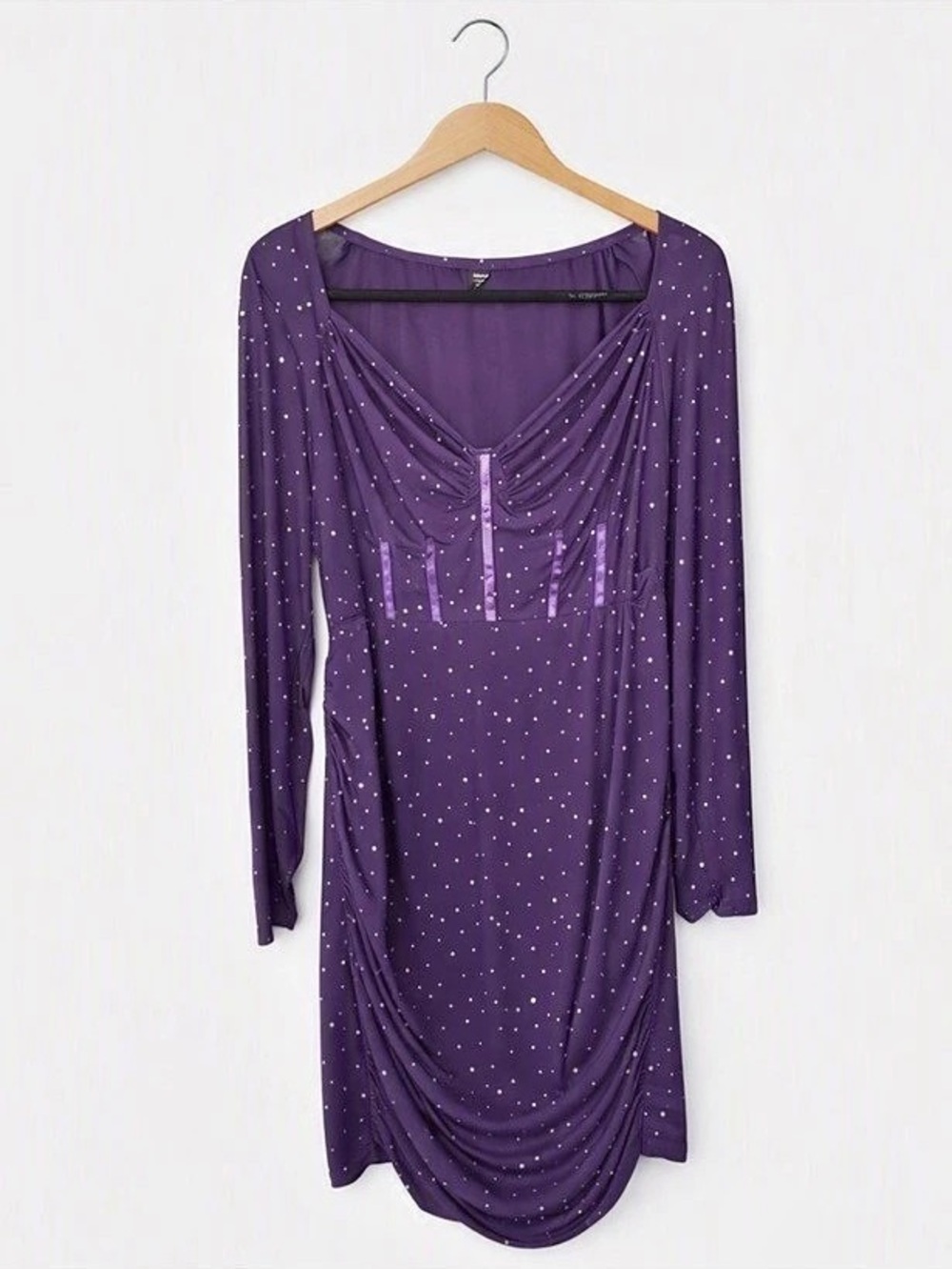SHEIN Purple Bedazzled Mini Dress Size 3XL